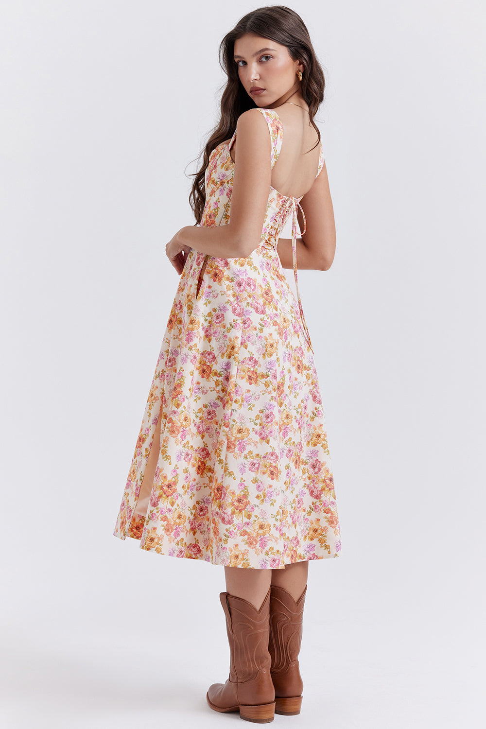 Bridget Sundress | Women’s Floral Print Midi Dress with Lightweight Flowy Fit