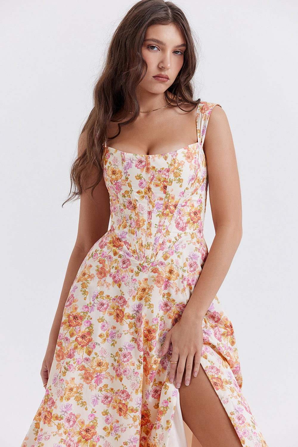 Bridget Sundress | Women’s Floral Print Midi Dress with Lightweight Flowy Fit