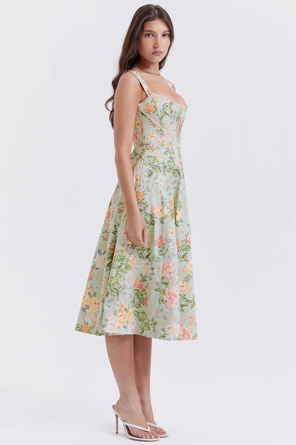 Bridget Sundress | Women’s Floral Print Midi Dress with Lightweight Flowy Fit
