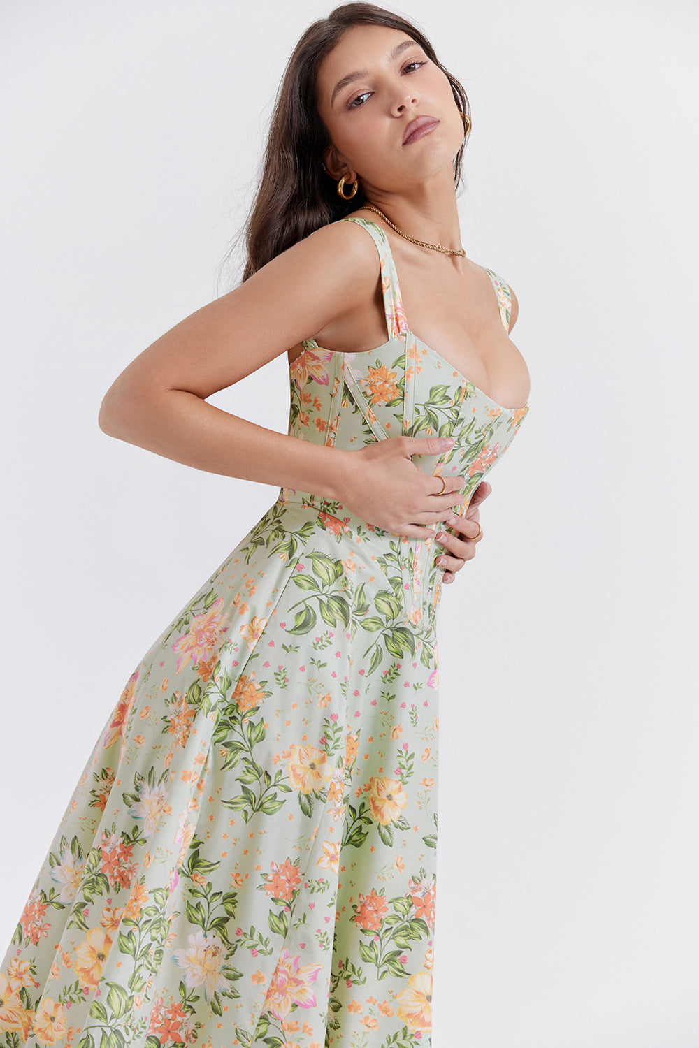 Bridget Sundress | Women’s Floral Print Midi Dress with Lightweight Flowy Fit