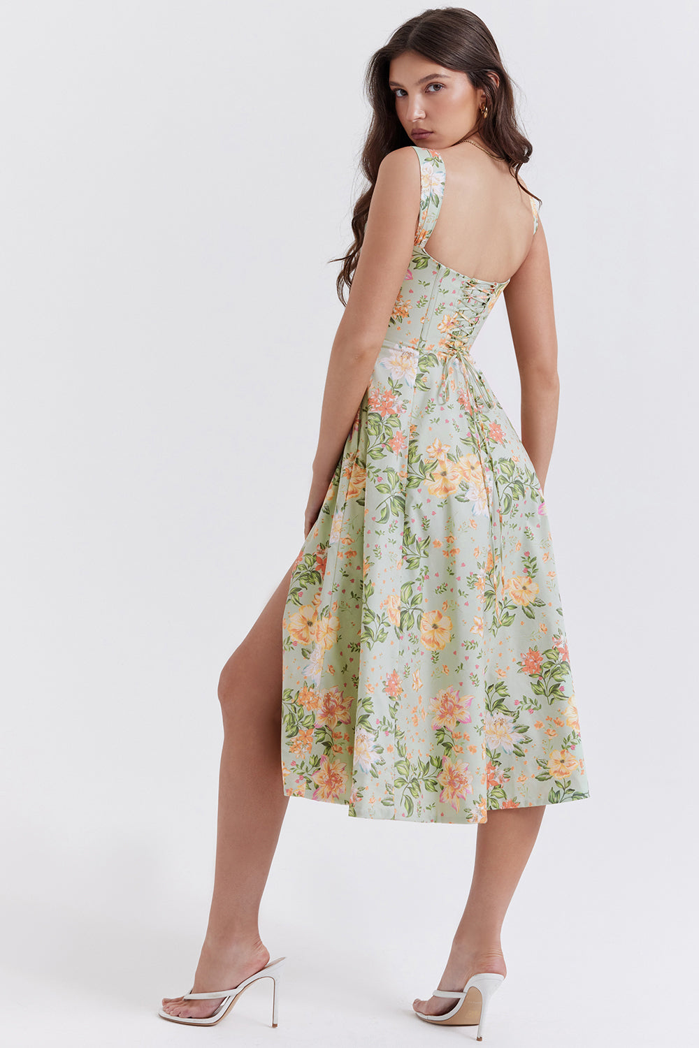 Bridget Sundress | Women’s Floral Print Midi Dress with Lightweight Flowy Fit