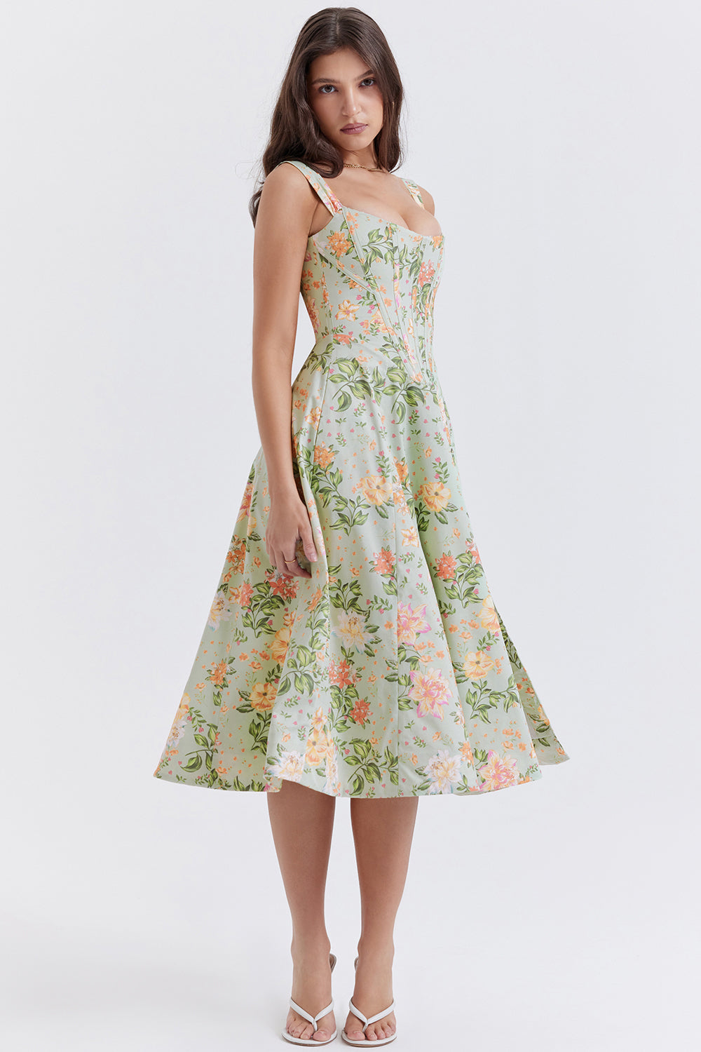 Bridget Sundress | Women’s Floral Print Midi Dress with Lightweight Flowy Fit