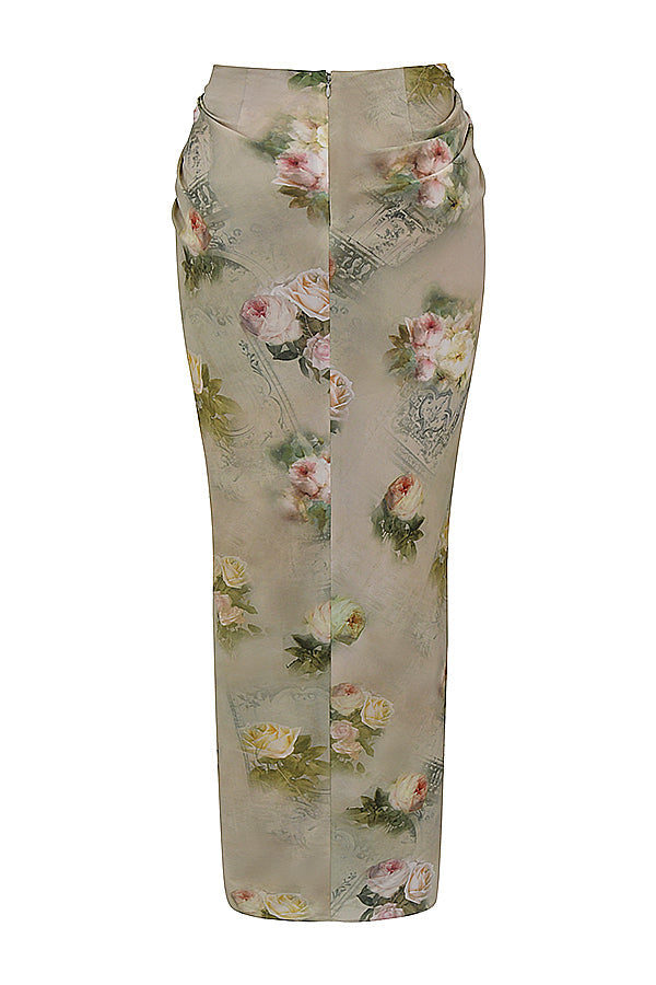 Brianna Two-Piece Set | Women’s Vintage Floral Corset and Maxi Skirt Set