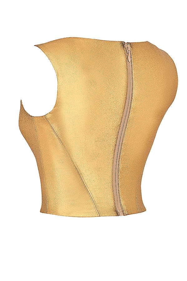 Brooke Corset Top | Women’s Bold Gold Structured Corset for Statement Styling