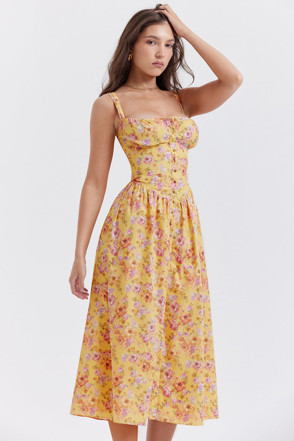 Bridget Sundress | Women’s Floral Print Midi Dress with Lightweight Flowy Fit