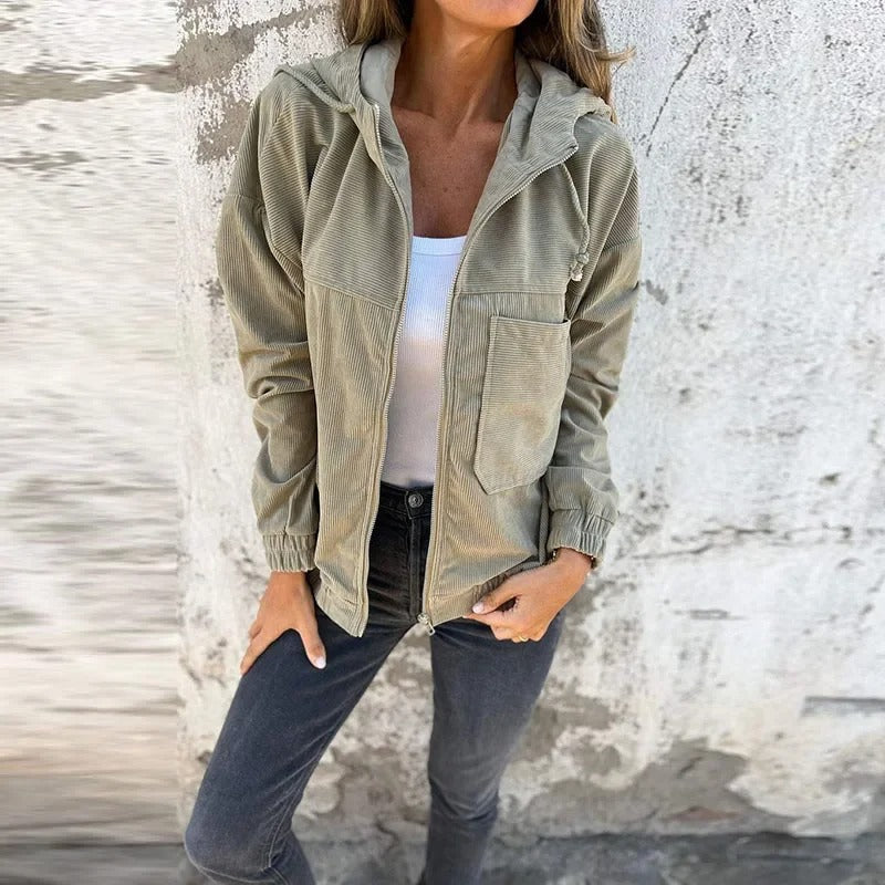 Panna Jacket | Women's Autumn Casual Hooded Jacket with Zipper