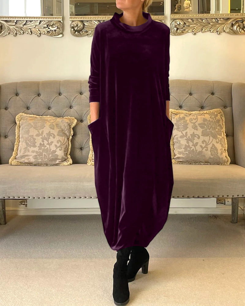Philene Dress | Warm Long Velvet Dress