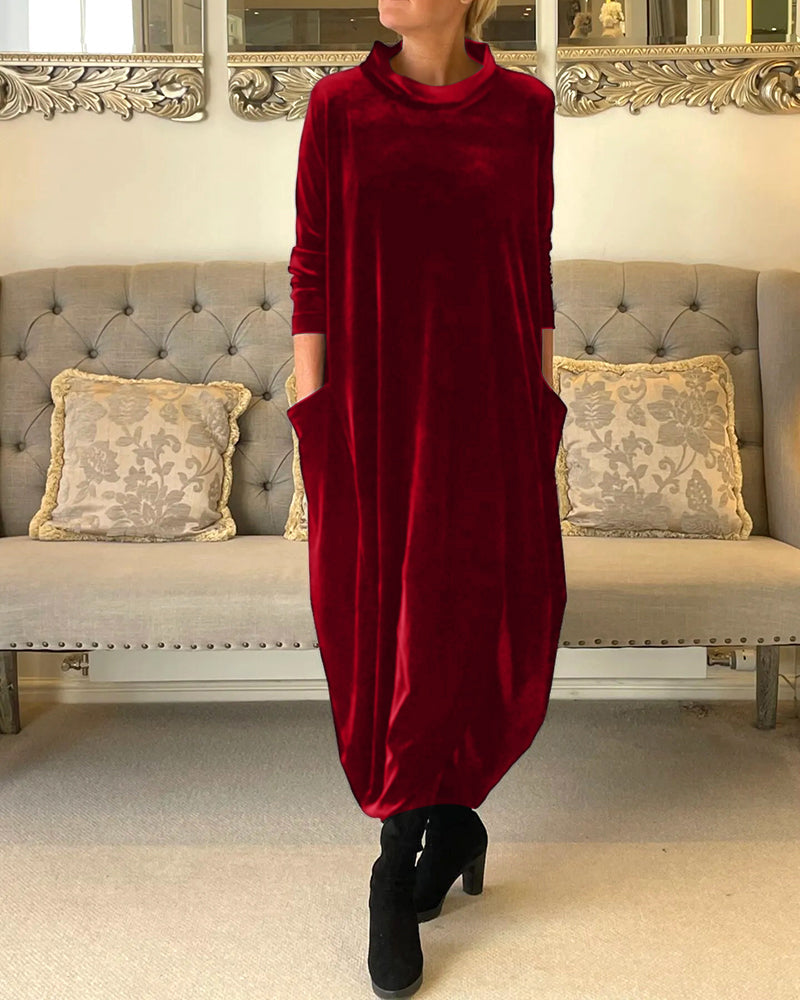 Philene Dress | Warm Long Velvet Dress