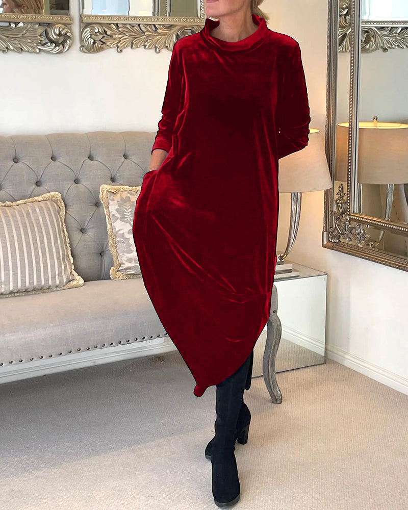 Philene Dress | Warm Long Velvet Dress