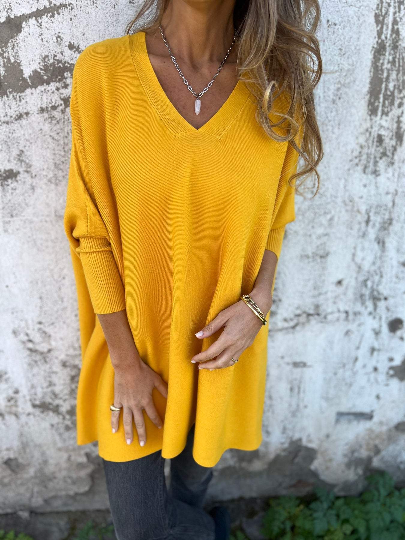 Qiren Jumper | Women's Autumn Oversized Knitted V-Neck Jumper