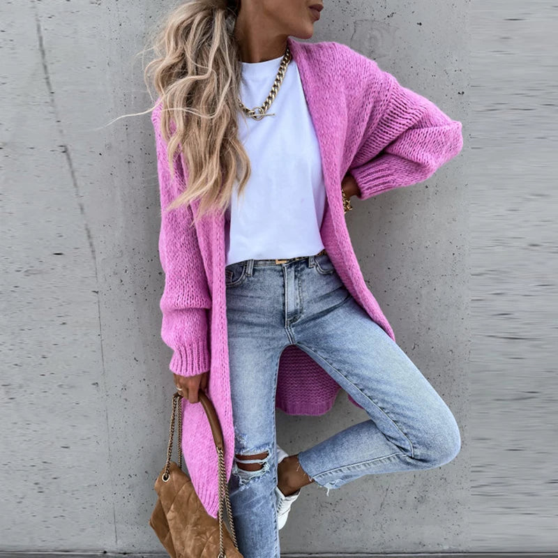 Raphaela Cardigan | Women's Autumn Mid-Length Cashmere Knit Cardigan