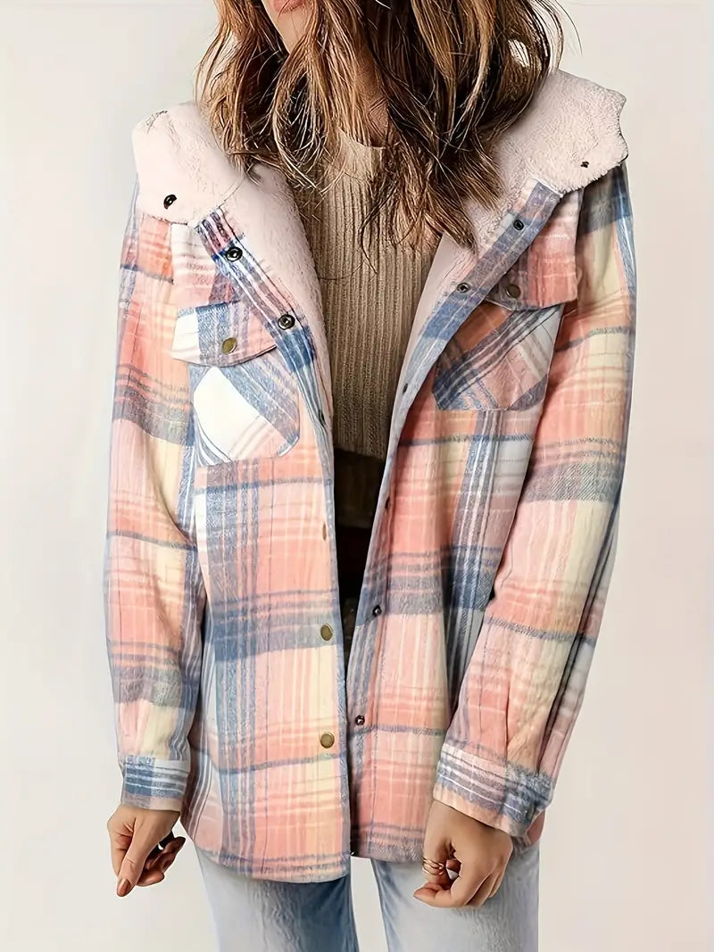 Kaiden Jacket | Plaid Zip-Up Hooded Jacket for Women