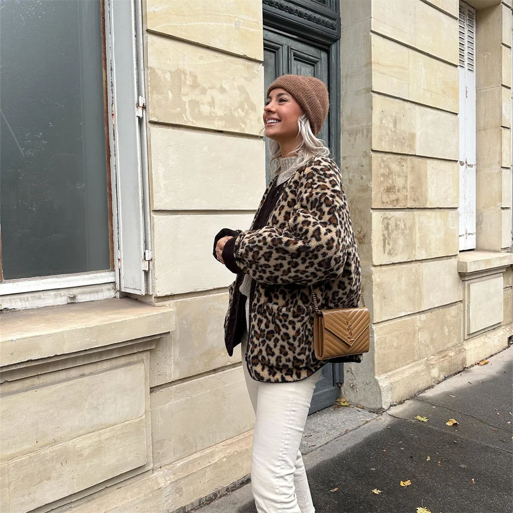 Nikki Jacket | Women's Autumn Leopard Print Fleece Jacket