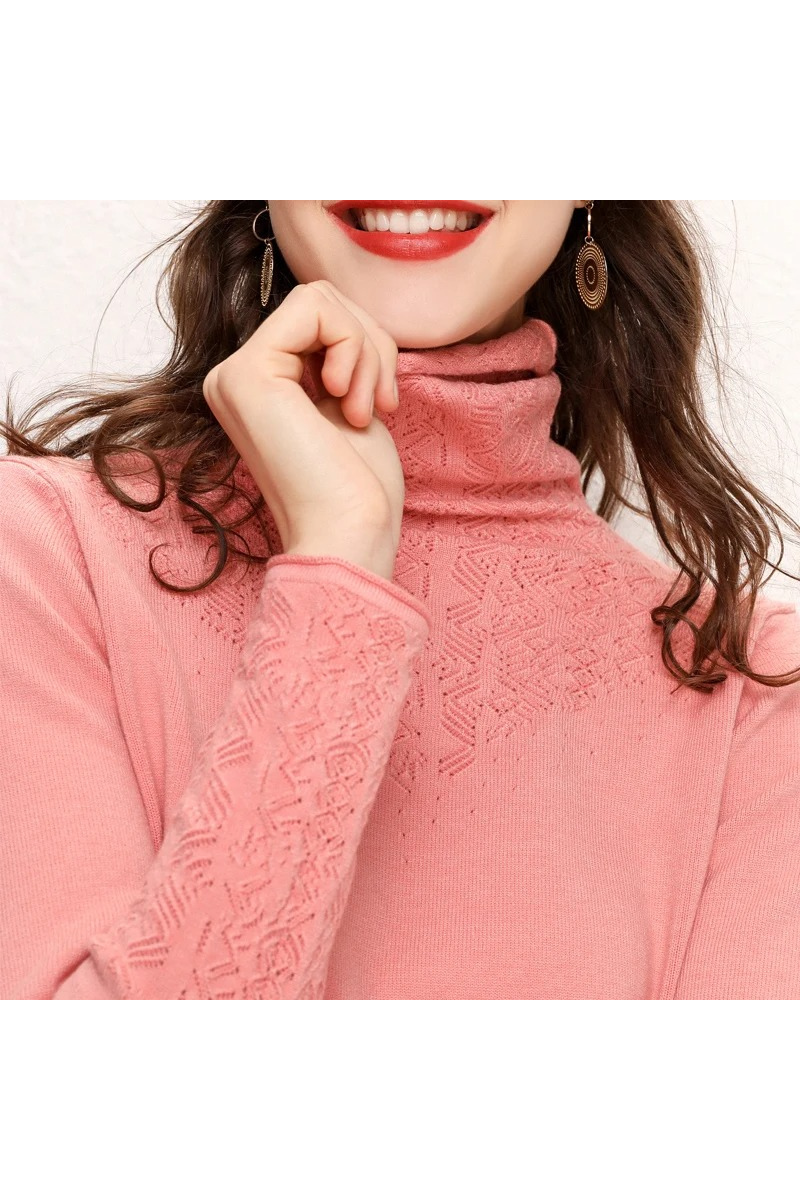 Ivy Turtleneck | Cozy Jacquard Fleece Women's Turtleneck Sweater