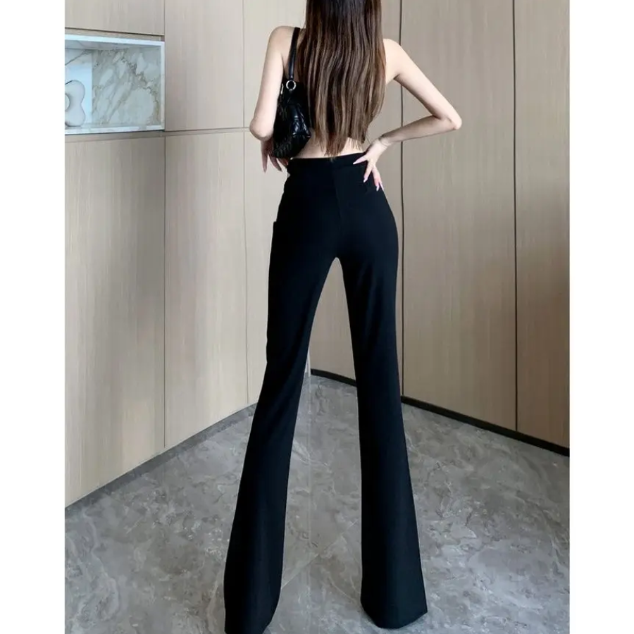 Harmony Flared Pants | Women's High-Waist Flared Pants with Asymmetric Zip