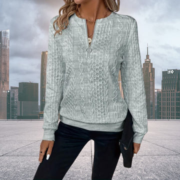 Janey Knitted Half Zip Sweater | Casual Chic Pullover