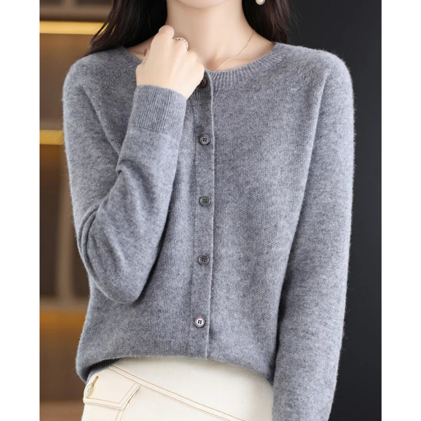 Gwen Cardigan | Pure Wool Cashmere Cardigan