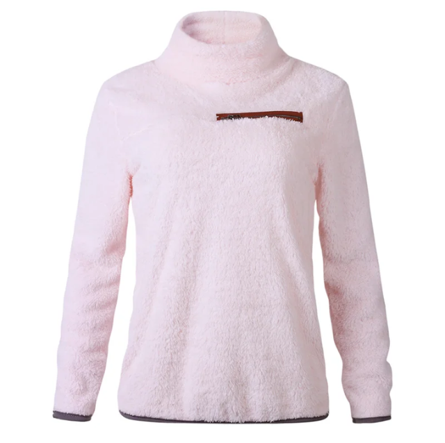 Hediah Sweater | Felmina Women's Fleece Turtleneck with Zipper