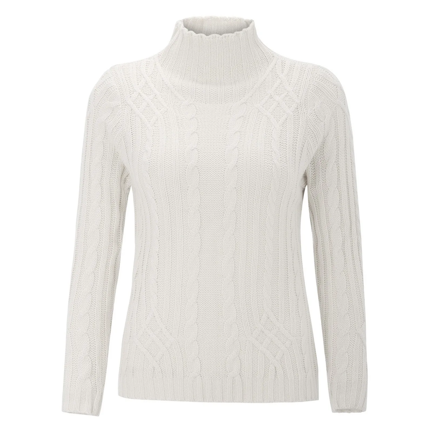 Hadlee Sweater | Cable Knit Turtleneck Sweater for Women