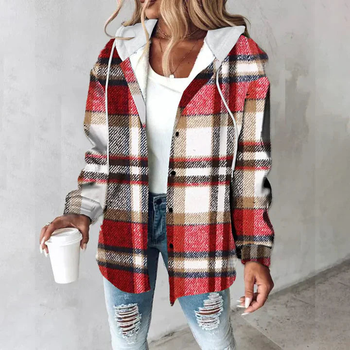 Nila Jacket | Women's Autumn Plaid Button-Up Shirt Jacket