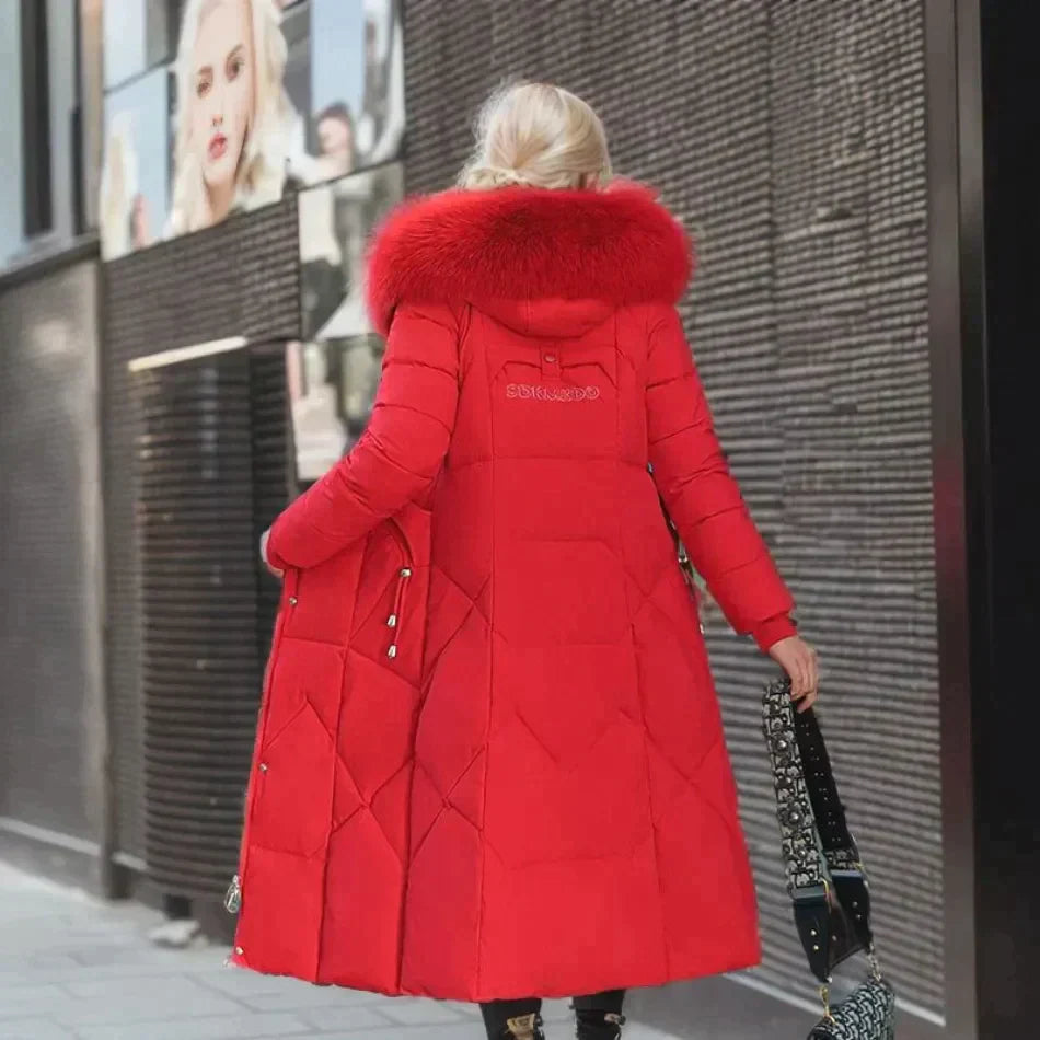 Fenna Coat | Stylish Italian Long Coat with Faux Fur