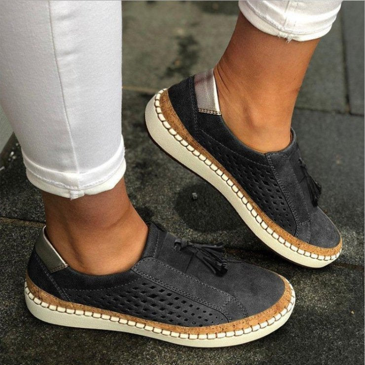 Cirelyn Women's Shoes | Casual Breathable Slip-On Loafers with Tassel Detail