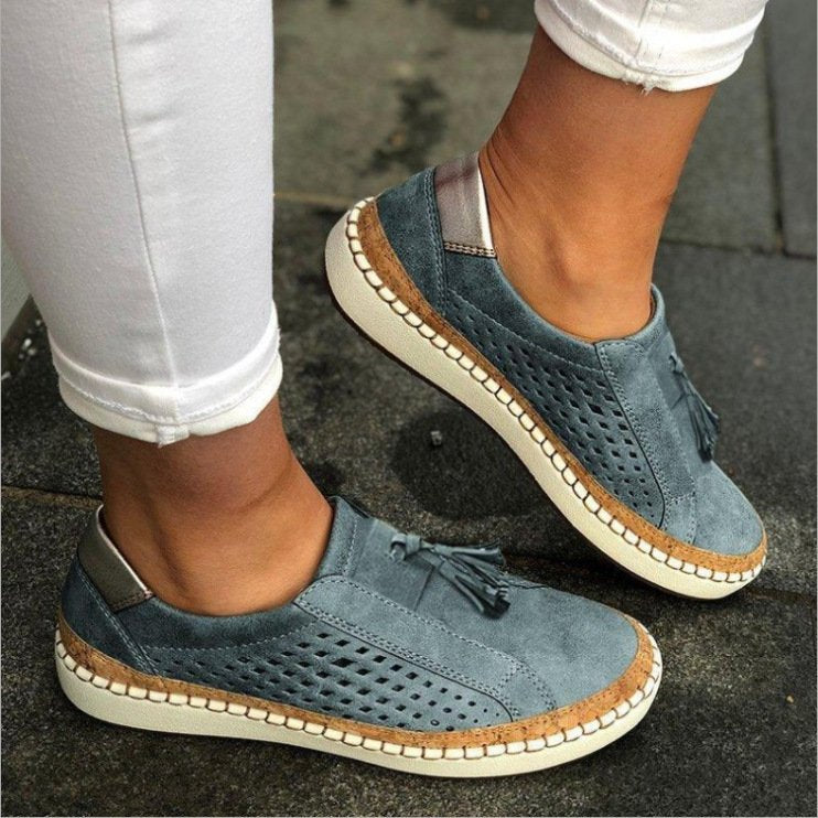 Cirelyn Women's Shoes | Casual Breathable Slip-On Loafers with Tassel Detail