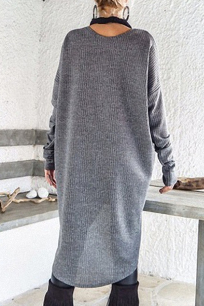 Millie Dress | Casual Solid Patchwork Asymmetrical O-Neck A-Line