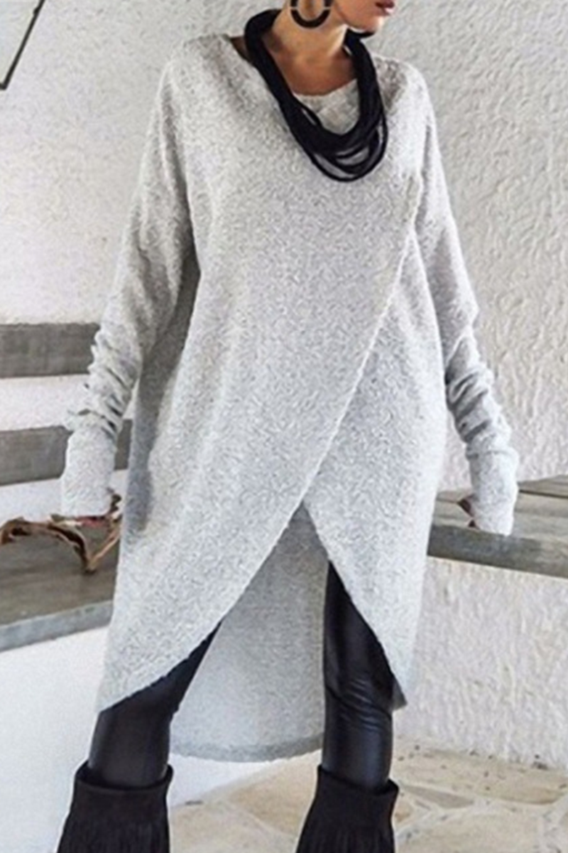 Millie Dress | Casual Solid Patchwork Asymmetrical O-Neck A-Line