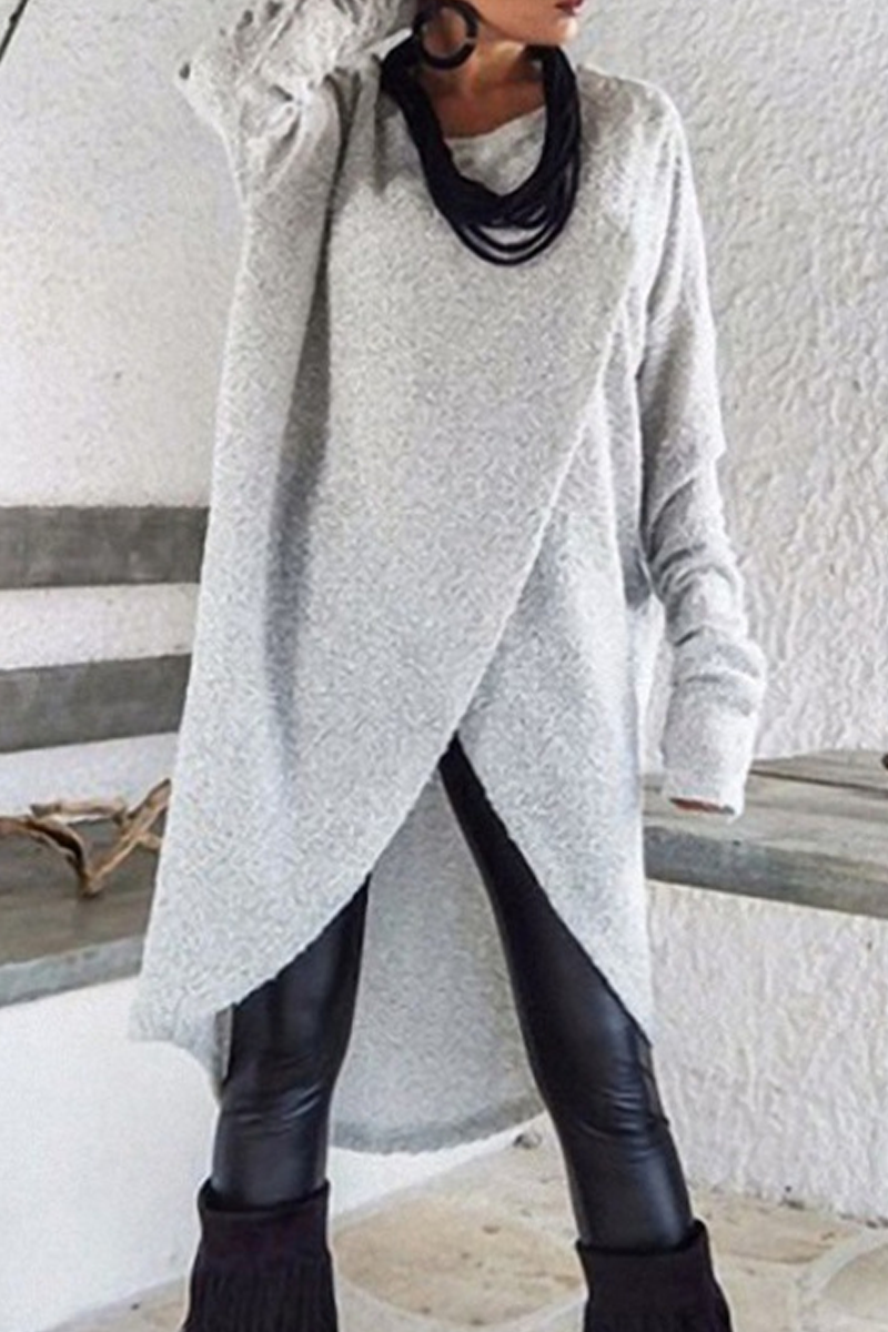 Millie Dress | Casual Solid Patchwork Asymmetrical O-Neck A-Line