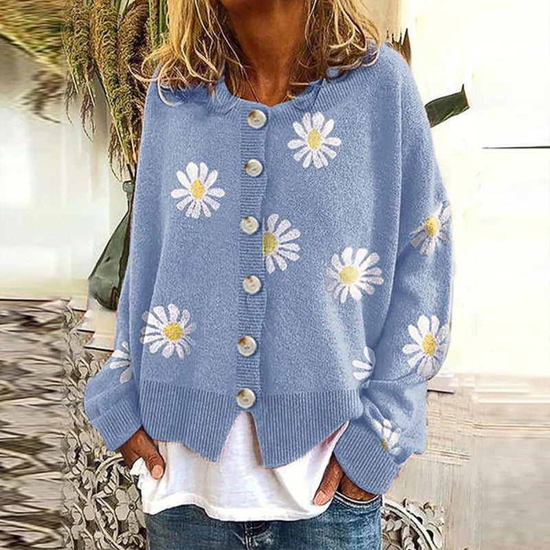 Ottavia Cardigan | Women's Autumn Floral Button-Up Knit Cardigan
