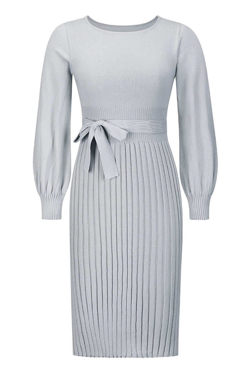 Molly Dress | Solid Bandage O-Neck One-Step Skirt