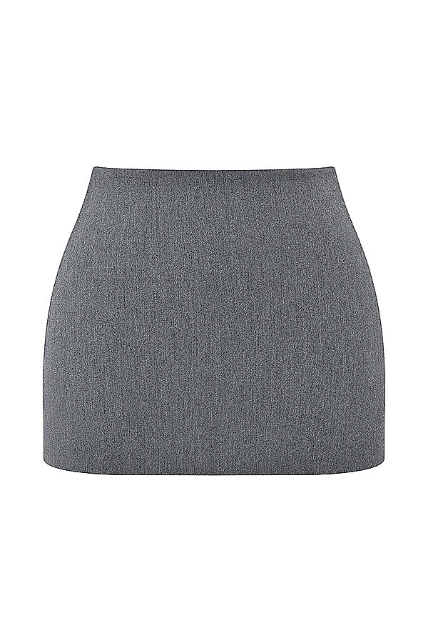 Belinda Two-Piece Set | Women’s Grey Lace-Back Corset and A-Line Mini Skirt
