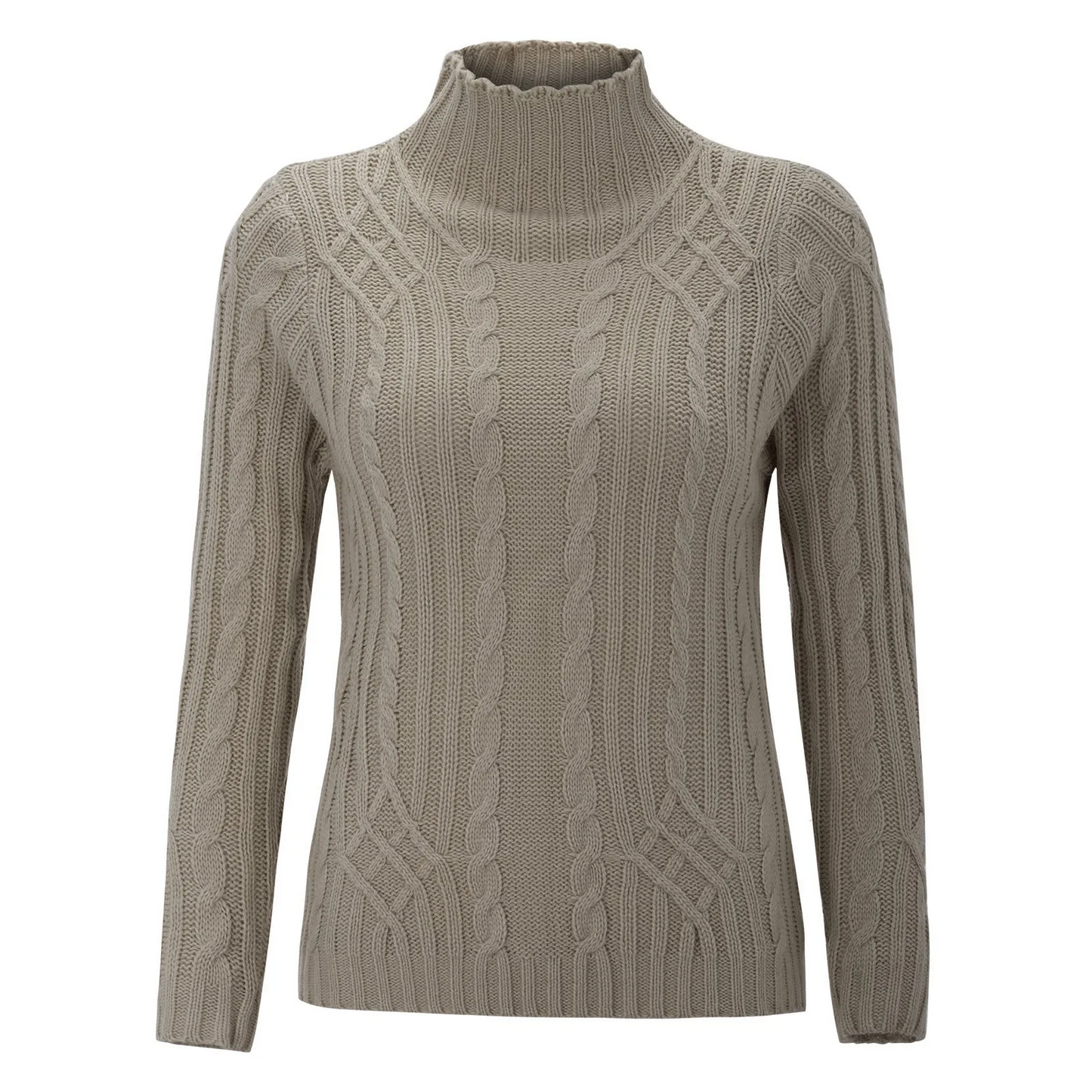 Hadlee Sweater | Cable Knit Turtleneck Sweater for Women