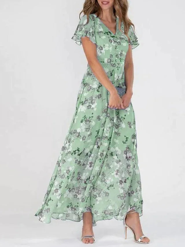 Ziva Elegant Dress | Women’s Midi Dress with Defined Waist and Flowy Skirt