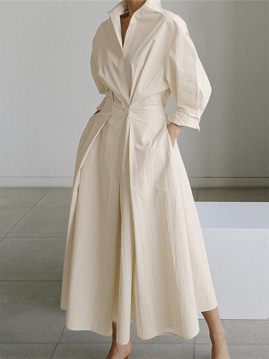Qodirah Dress | Women's Autumn Maxi Dress with Flowy Silhouette