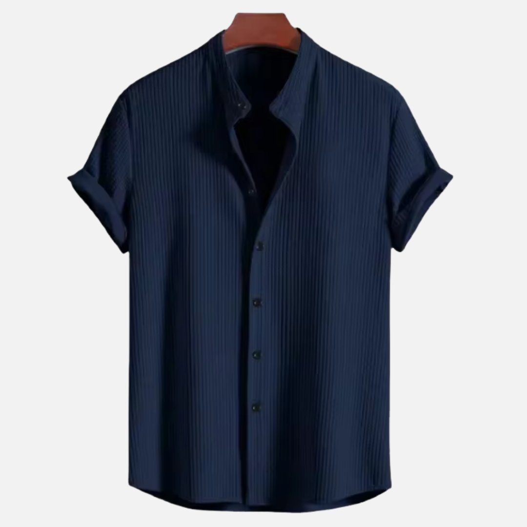 Gunner Shirt | Light Blue Striped Short-Sleeve Men's Shirt