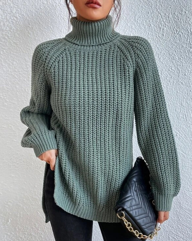 Qamila Jumper | Women's Autumn Knit Turtleneck with Relaxed Fit