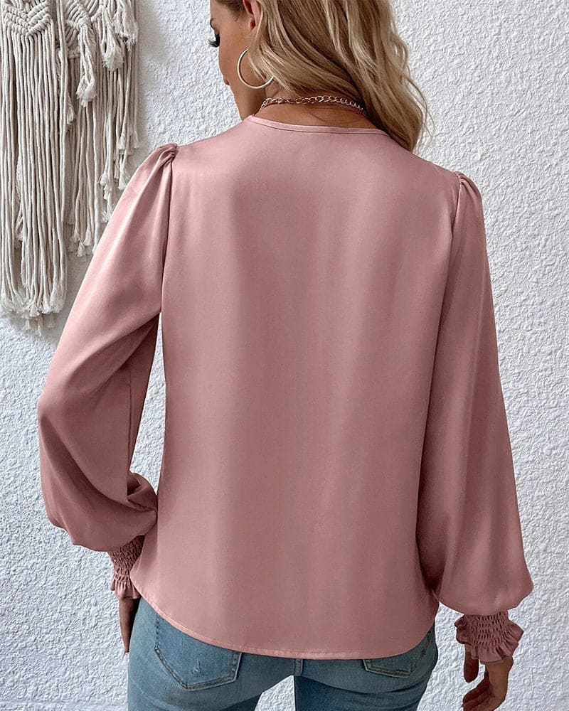 Eva Blouse | Elegant Long-Sleeve Wrap Blouse