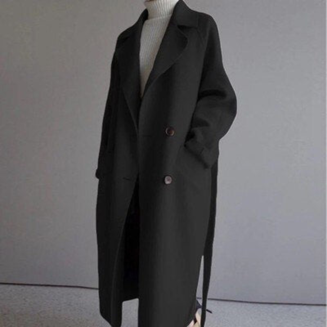 Fenne Women's Coat | Elegant Wool Blend Long Coat