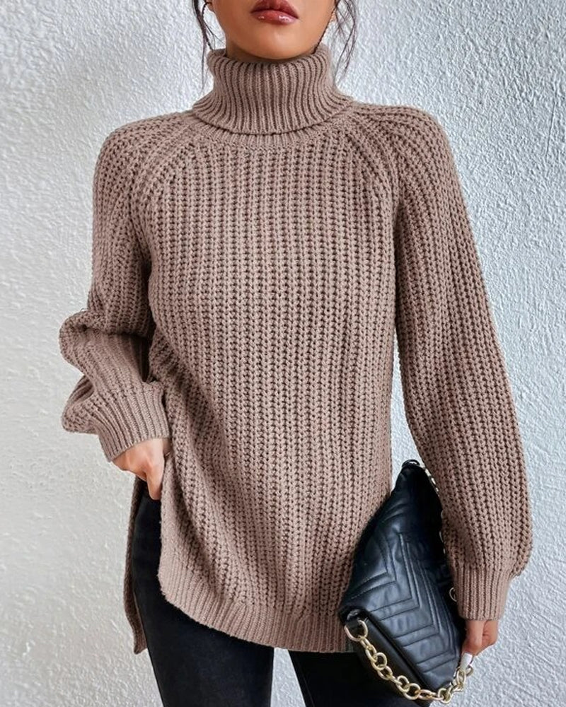 Qamila Jumper | Women's Autumn Knit Turtleneck with Relaxed Fit