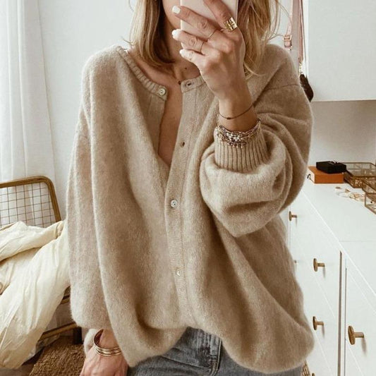 Qara Cardigan | Women's Autumn Oversized Button-Up Knit Cardigan