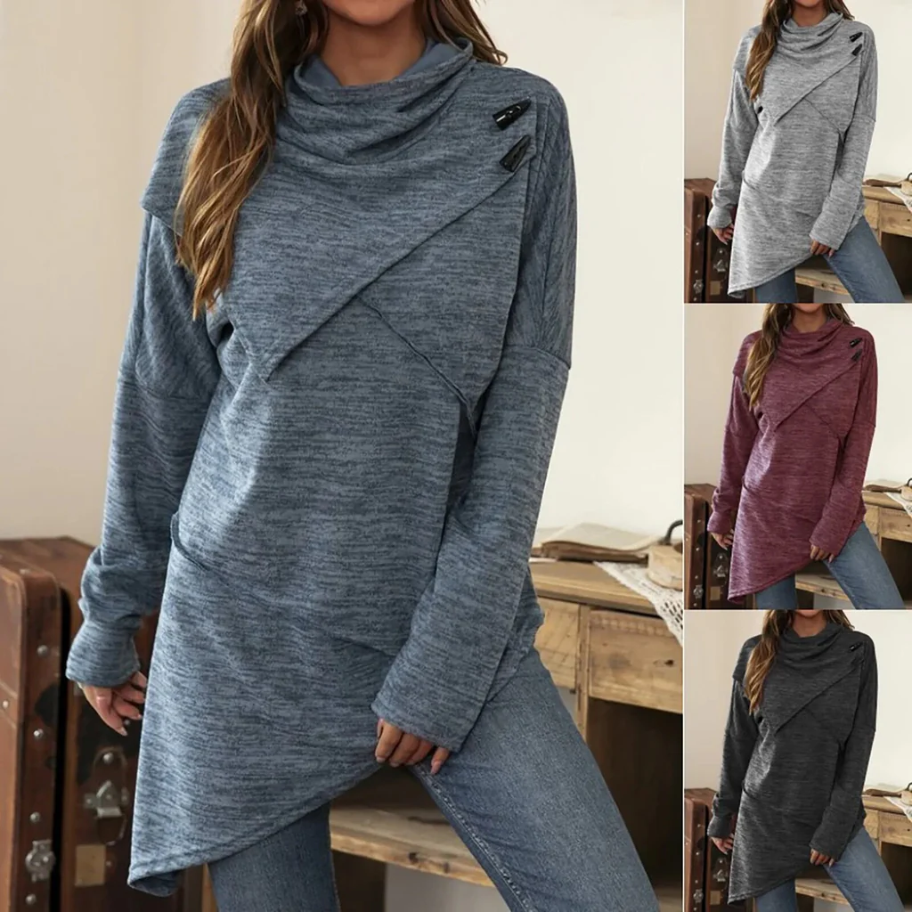 Fawn Turtleneck Sweater | Asymmetric Hem & Casual Fit