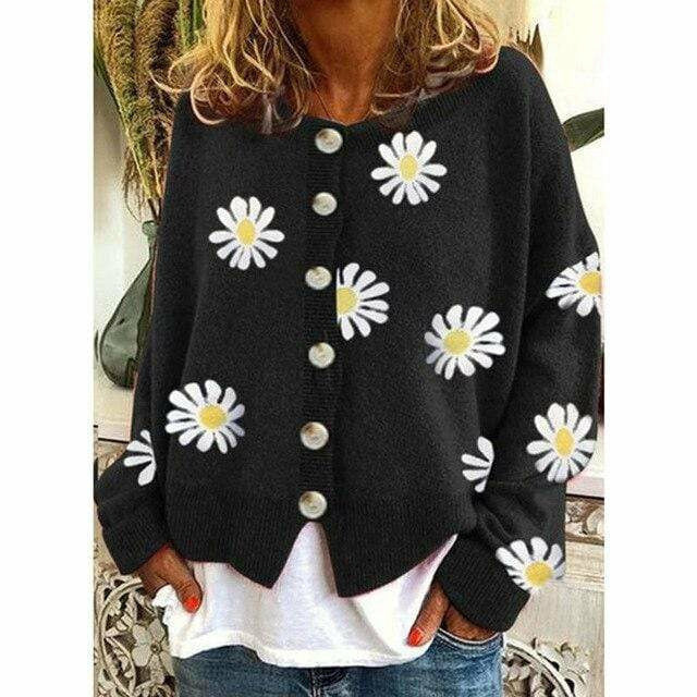 Ottavia Cardigan | Women's Autumn Floral Button-Up Knit Cardigan