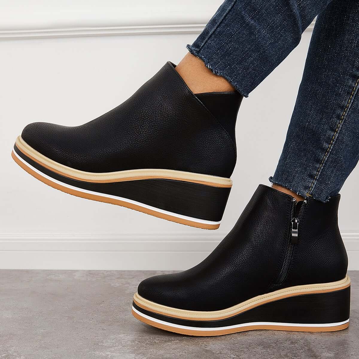 Clea Boots | Stylish Ankle Boots with Zip and Platform, Bold and Comfortable