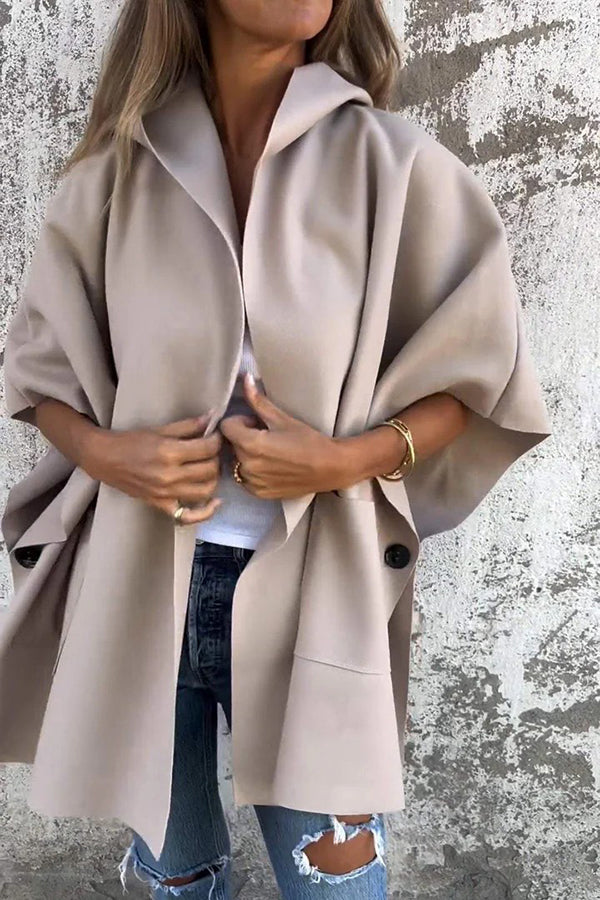 Faith Cape Jacket | Oversized Loose-Fit Cape Jacket