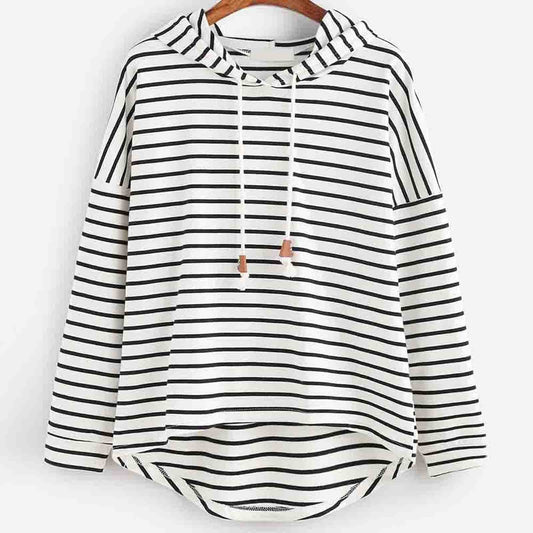 Romina Hoodie | Women’s Autumn Striped Long Sleeve Hooded Shirt