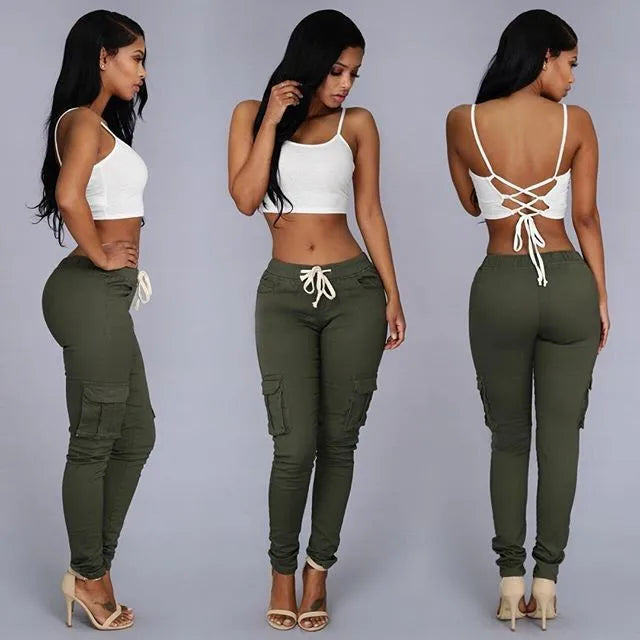 Isela Pants | High-Waisted Skinny Cargo Pants