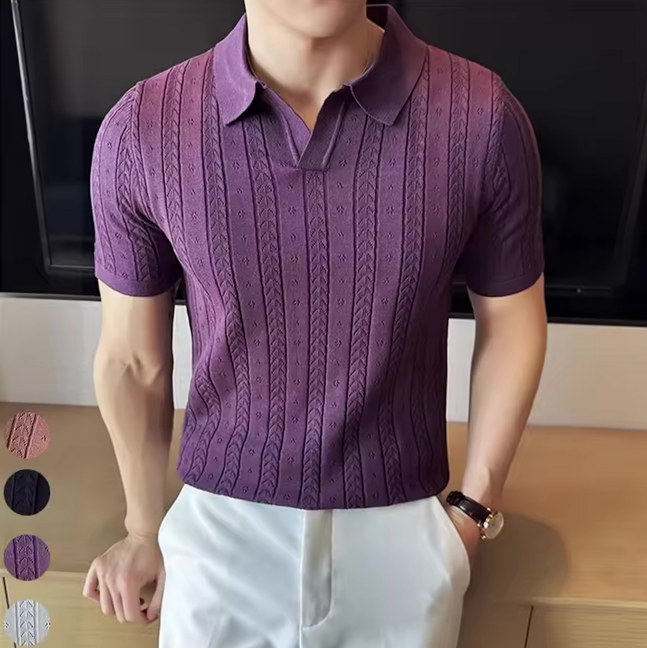 Benton Shirt | Men’s Knitted Polo Shirt with Short Sleeves and Modern Fit