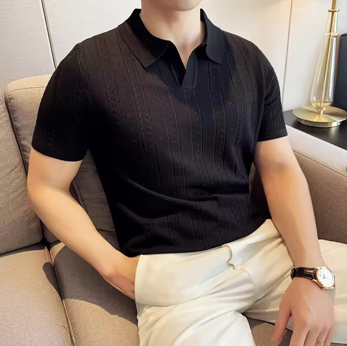 Benton Shirt | Men’s Knitted Polo Shirt with Short Sleeves and Modern Fit